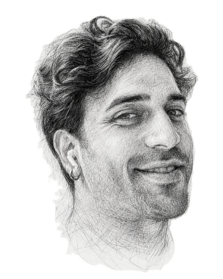 Pencil portrait of İlker Sarıca